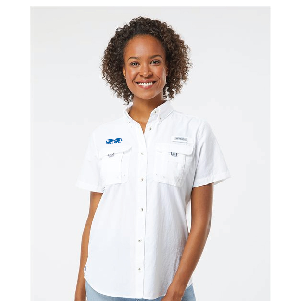 Columbia Women's White Bahama Short-Sleeve Shirt